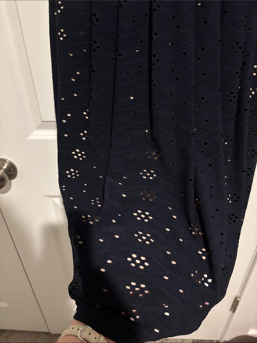 Enfocus Studio Navy Eyelet Sleeveless A-Line Dress - Picture 4 of 4